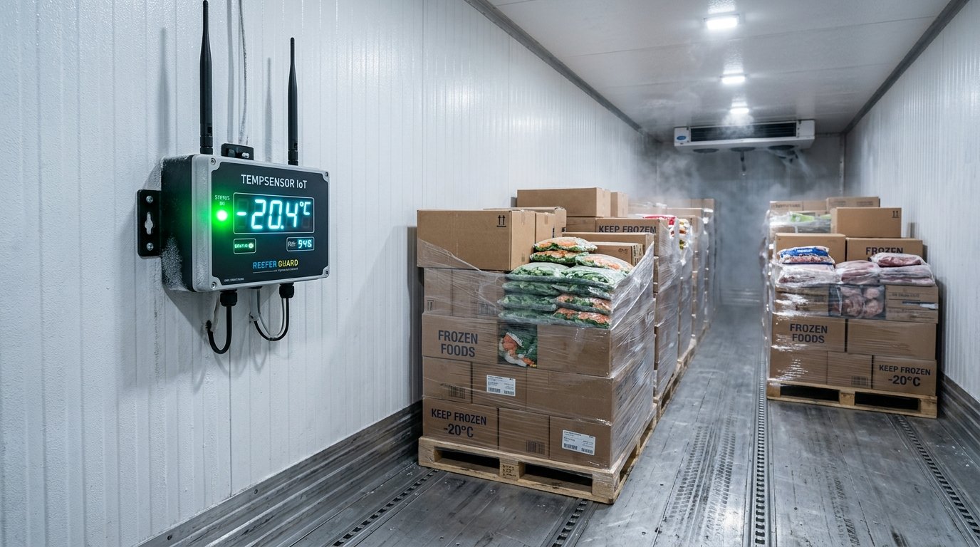 Sensor IoT de Temperatura en Furgón Refrigerado